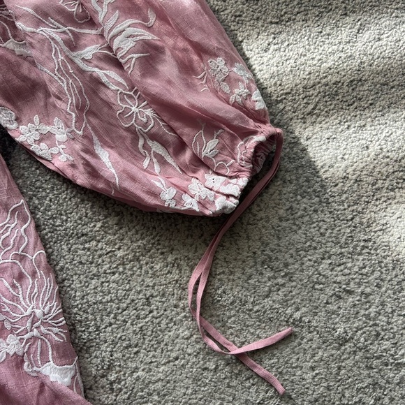 BTFL - Life Cheryl Long Cape Effect Embroidered Babydoll Mini Dress - Picture 4 of 6